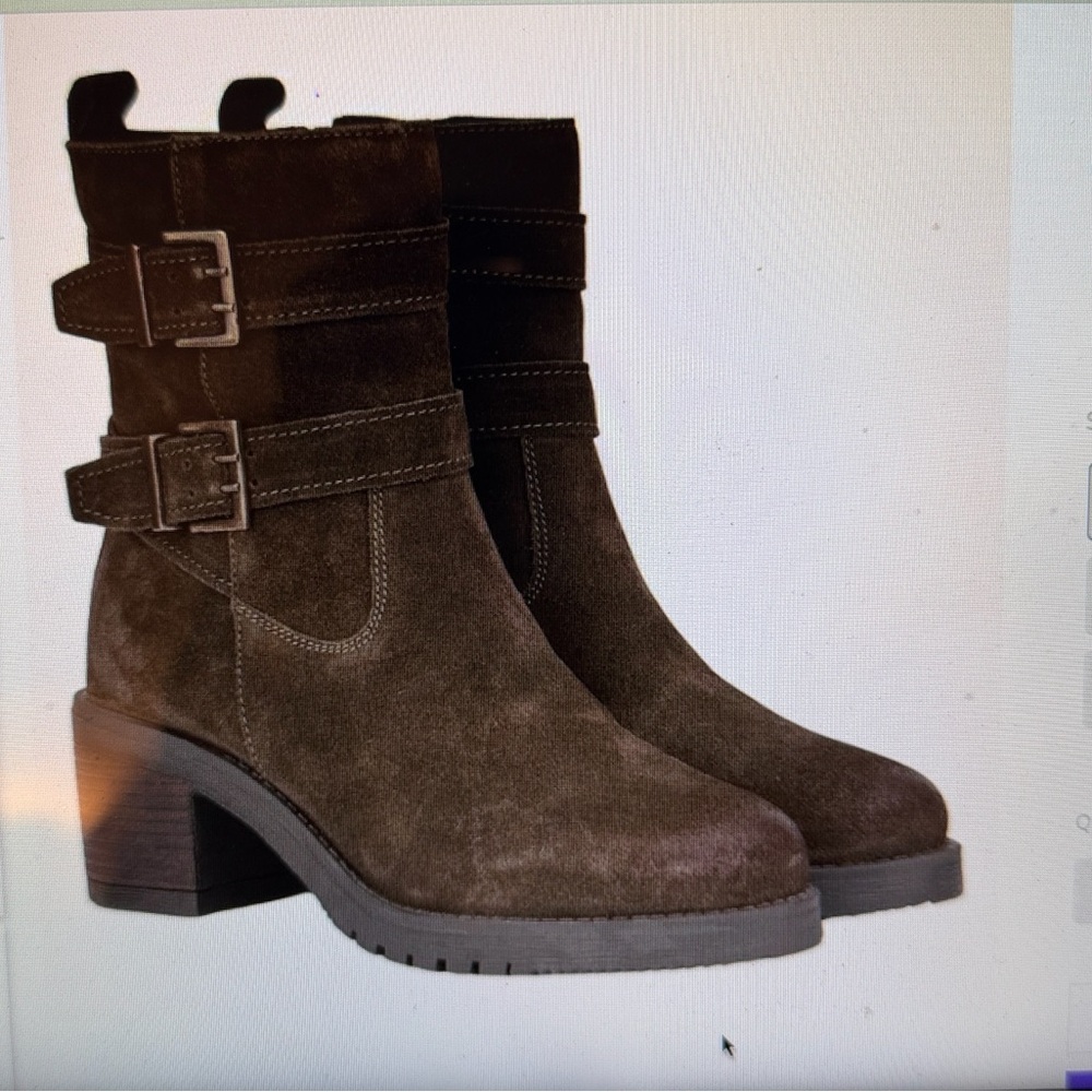 Olive Suede Ankle Boots